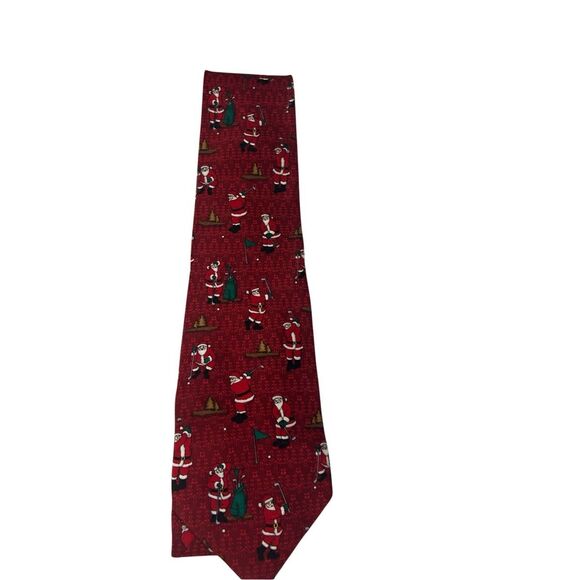 New Lord and Taylor Christmas Santa Silk tie new - Picture 1 of 7